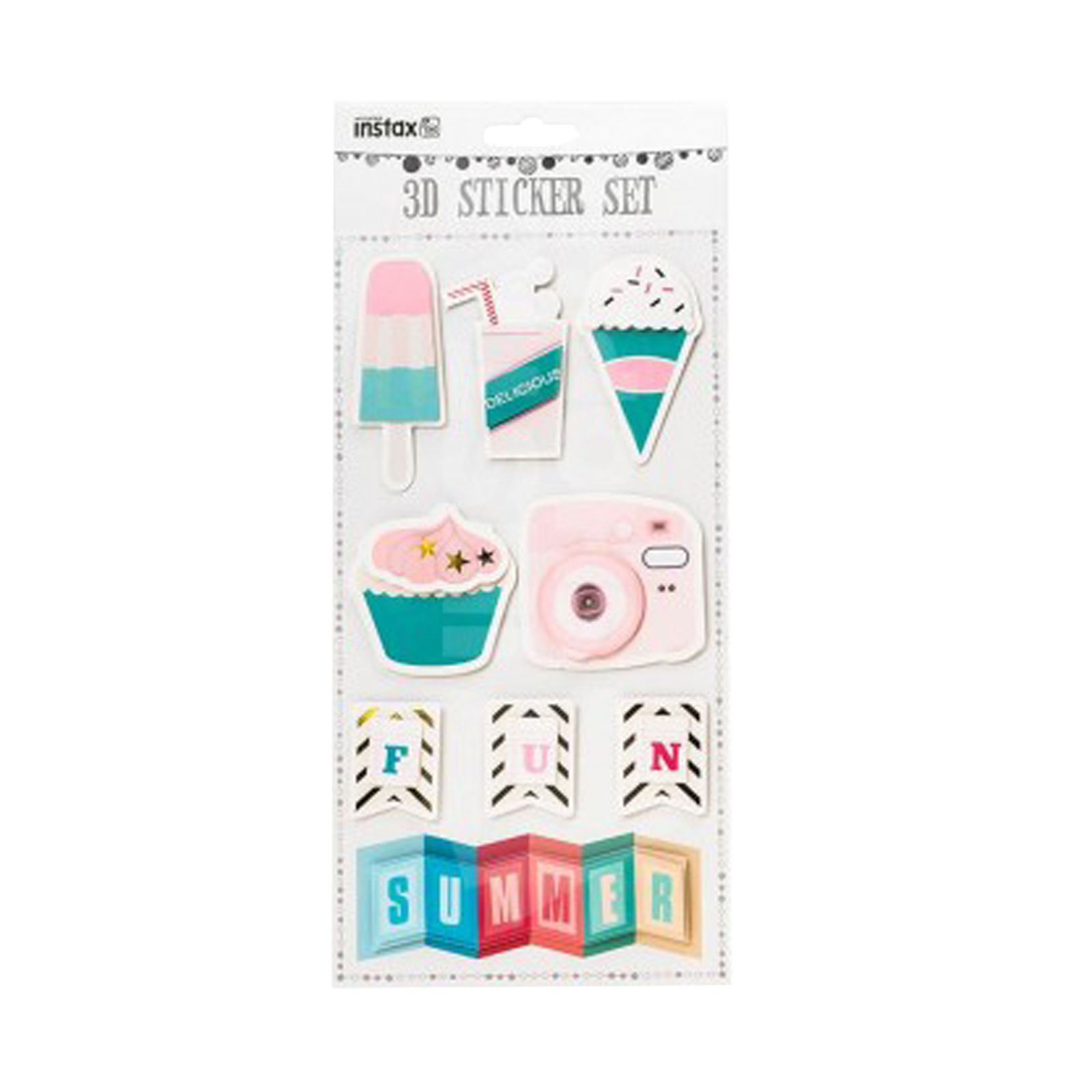 instax 3D uzlīmju komplekts "Summer" (9 gab.)