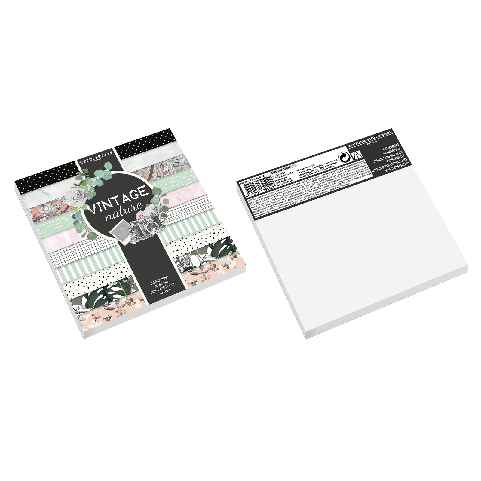 Dekoratīvo papīra lokšņu komplekts VINTAGE 15x15 cm