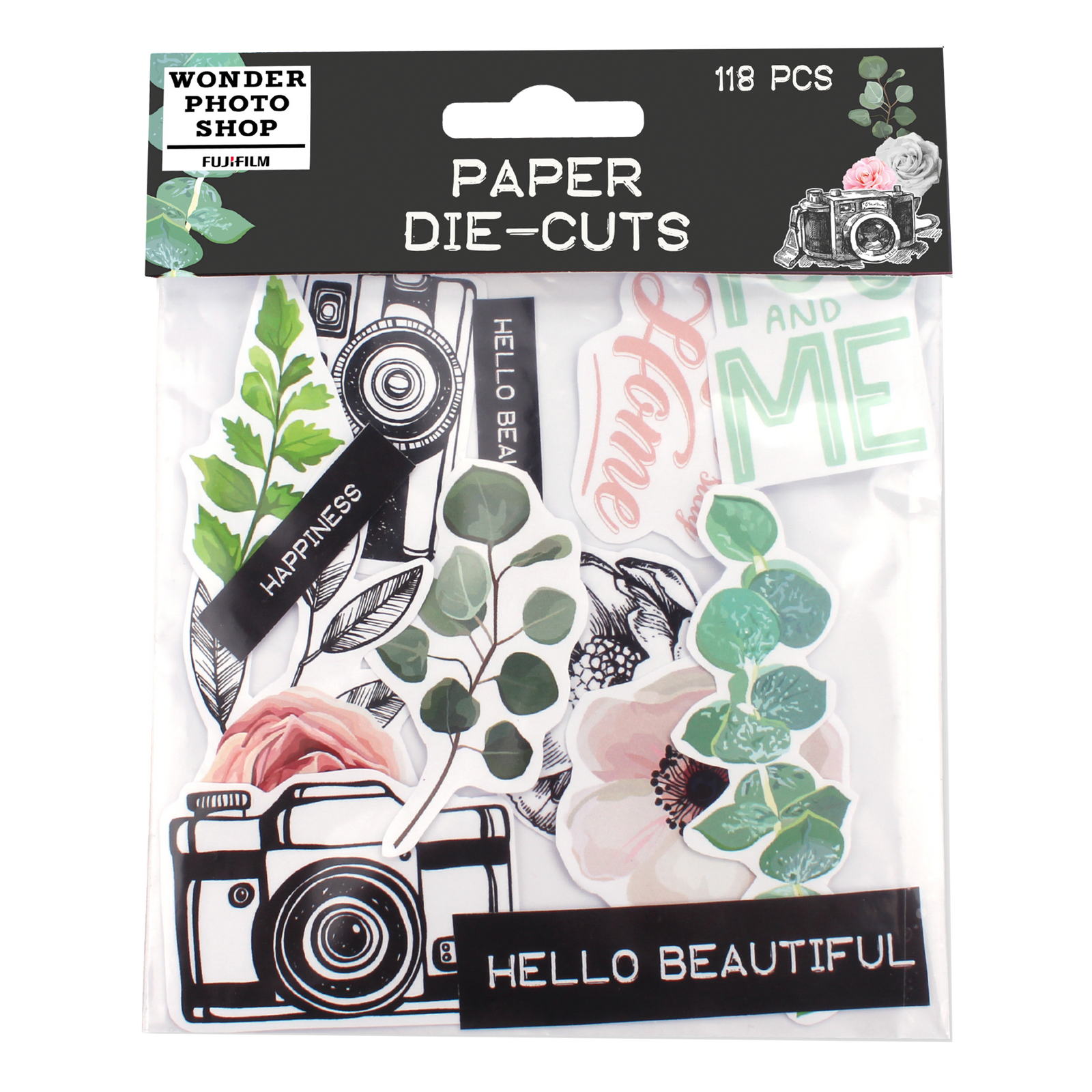 Papīra dekoru komplekts VINTAGE, 118 gab.