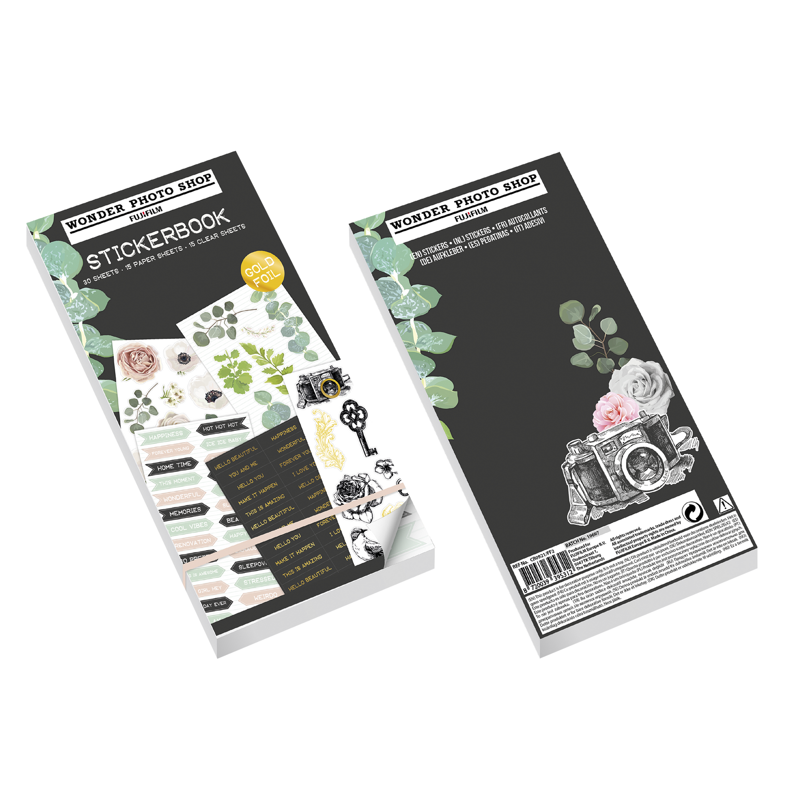 Uzlīmju grāmata VINTAGE, 30 lapas ar uzlīmēm