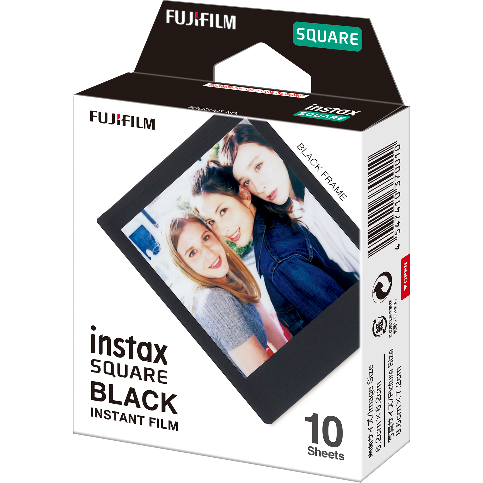 instax SQUARE foto filma GLOSSY BLACK FRAME (10gab.)