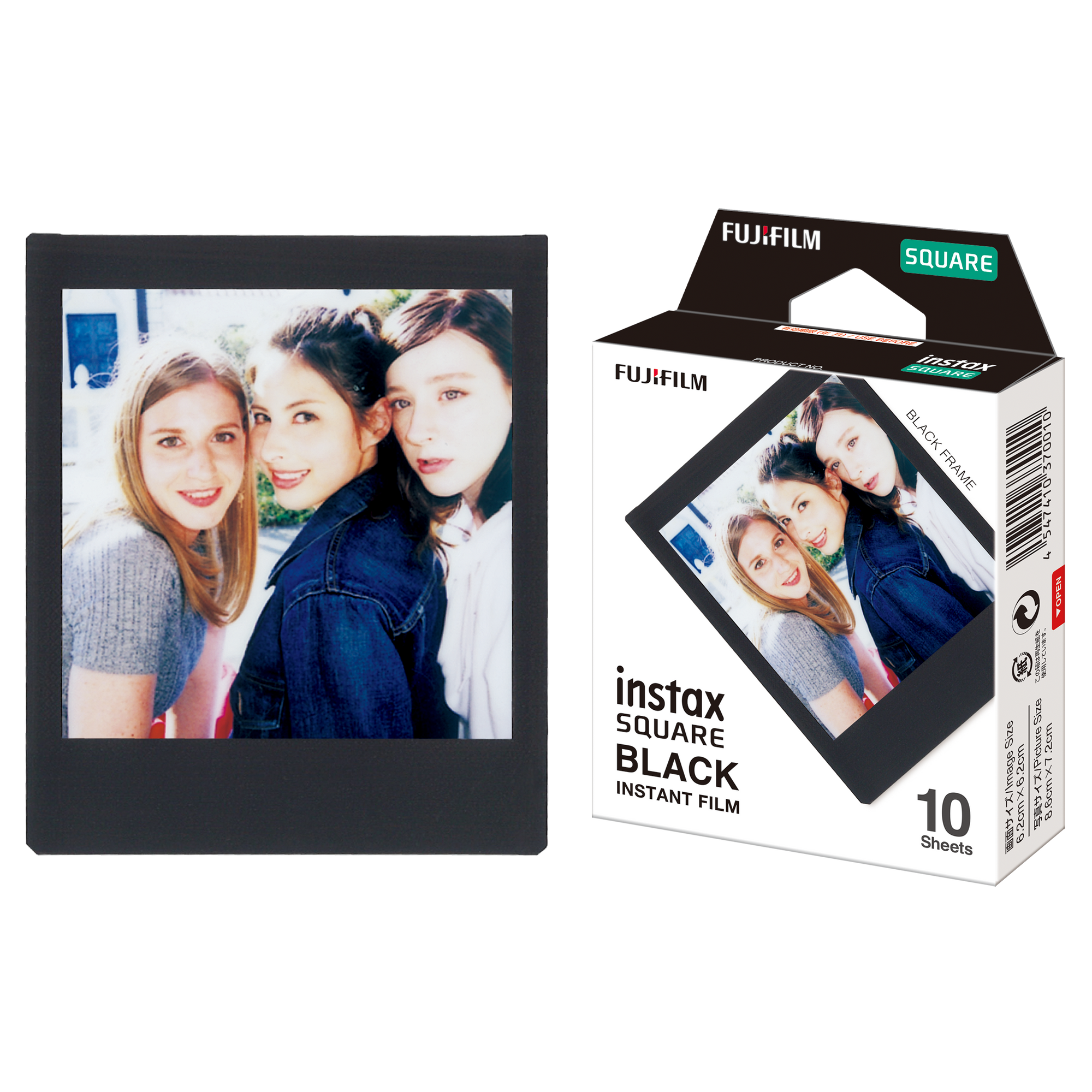 instax SQUARE foto filma GLOSSY BLACK FRAME (10gab.)